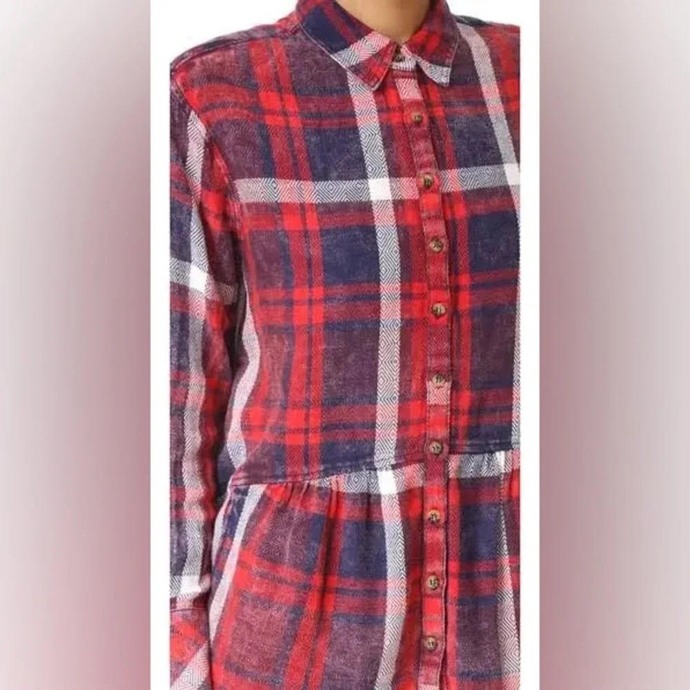 Free People Easy Street Plaid Button Up 💕
